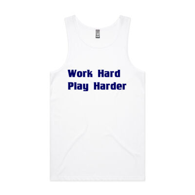 Mens Lowdown Singlet - Work Hard Play Harder - AS Colour - Men's Lowdown Singlet Thumbnail